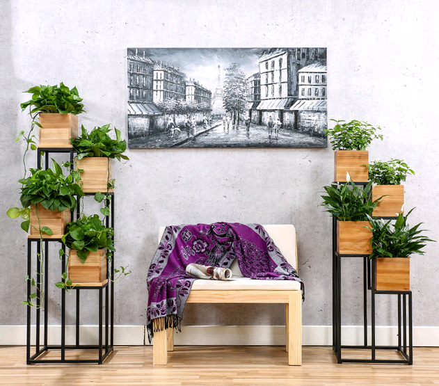 美式復(fù)古落地花架