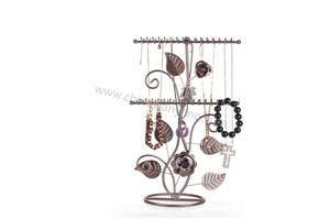 雙層項(xiàng)鏈?zhǔn)骤C展示架玫瑰花造型廠家直銷