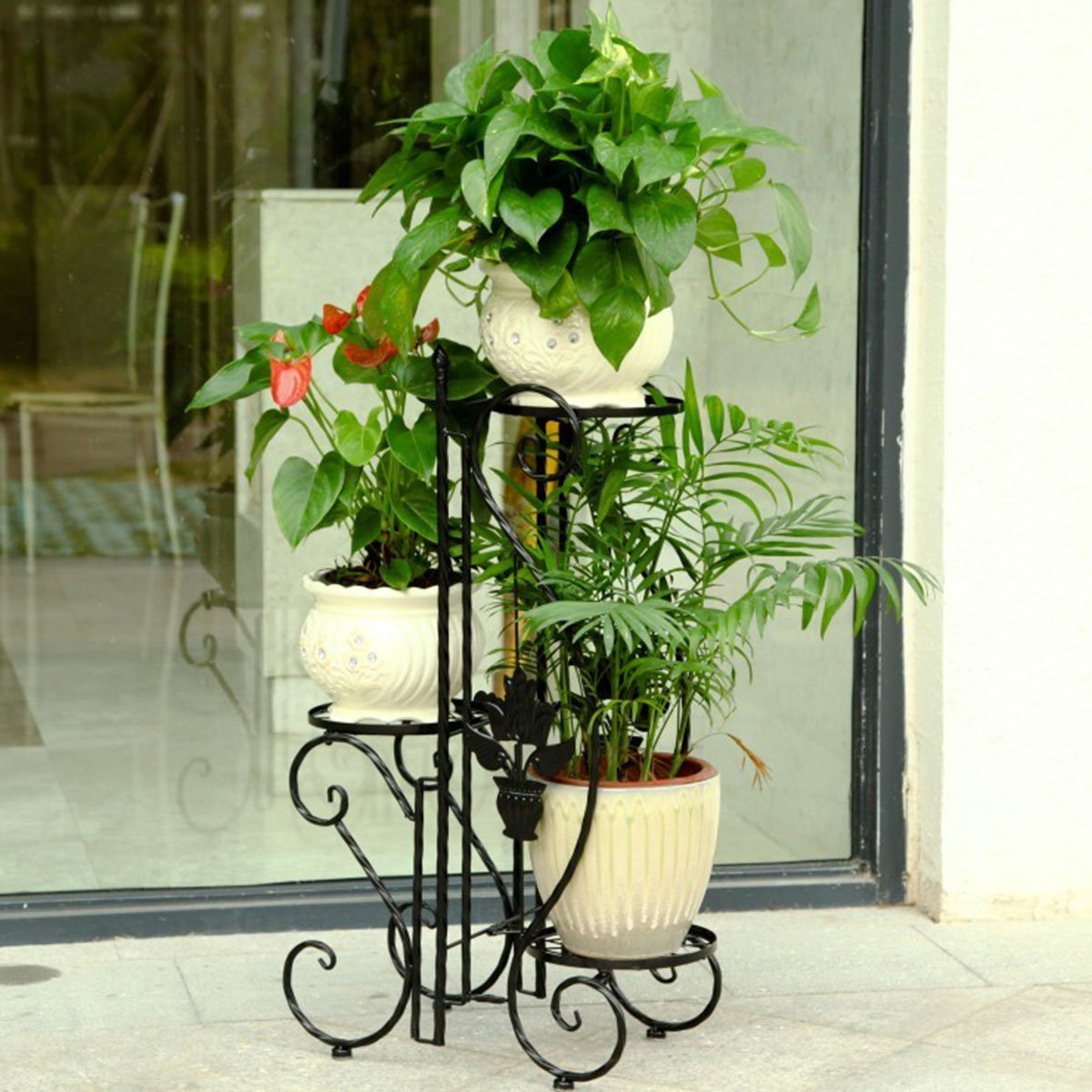 三層鐵藝客廳花架