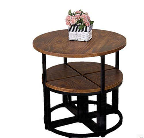 鐵木組合圓形茶幾廠家