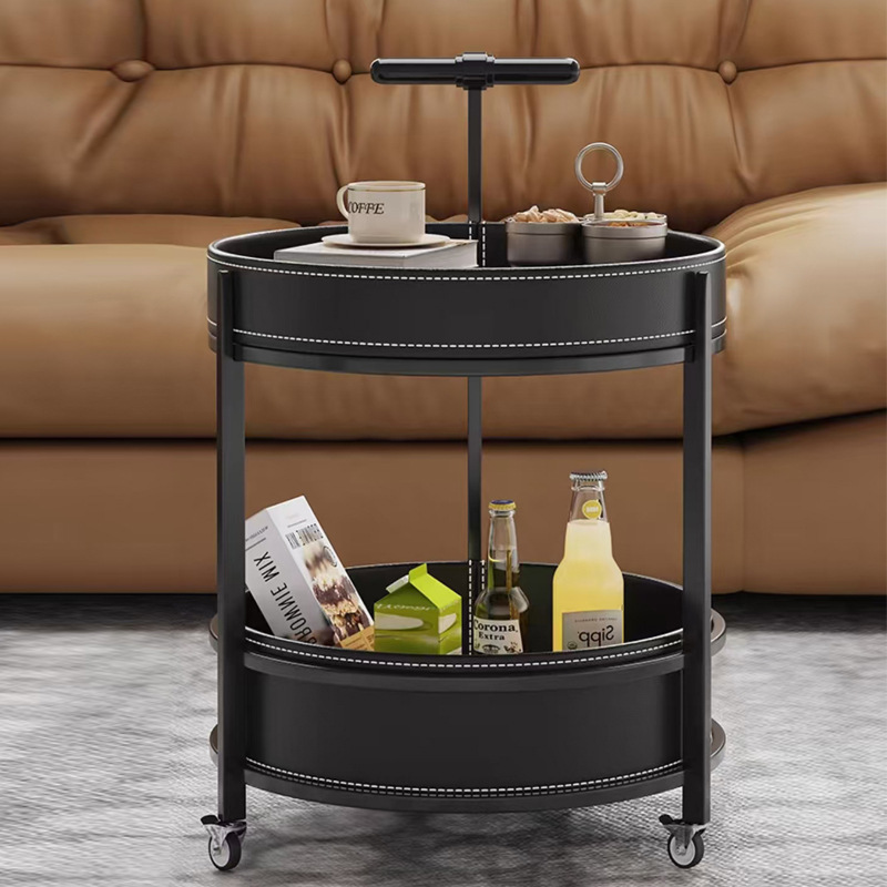 雙層圓形帶提手小推車