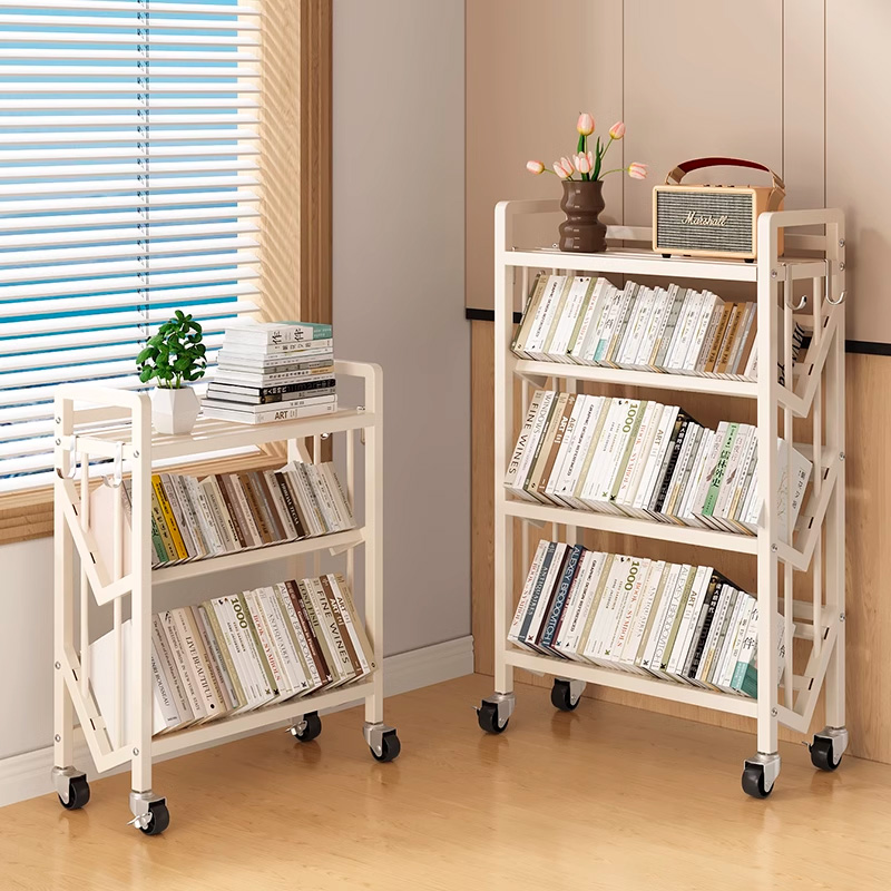 帶滾輪書本收納架